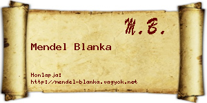 Mendel Blanka névjegykártya